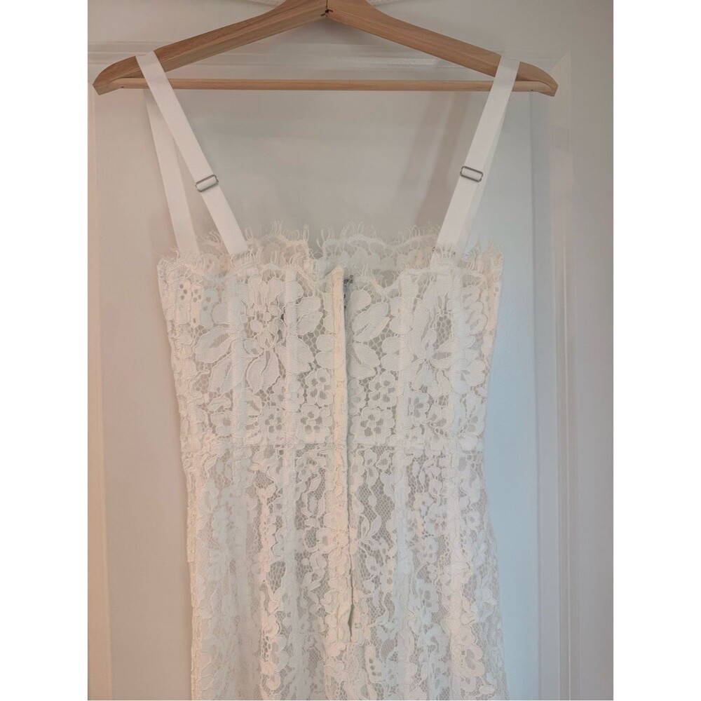 🆕 Helsa the lace column white maxi dress w strap, evening party long dress - Picture 9 of 16